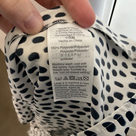 J. Crew Polka Dot Satin Camisole - White and Blue - Size Large - Picture 7 of 7